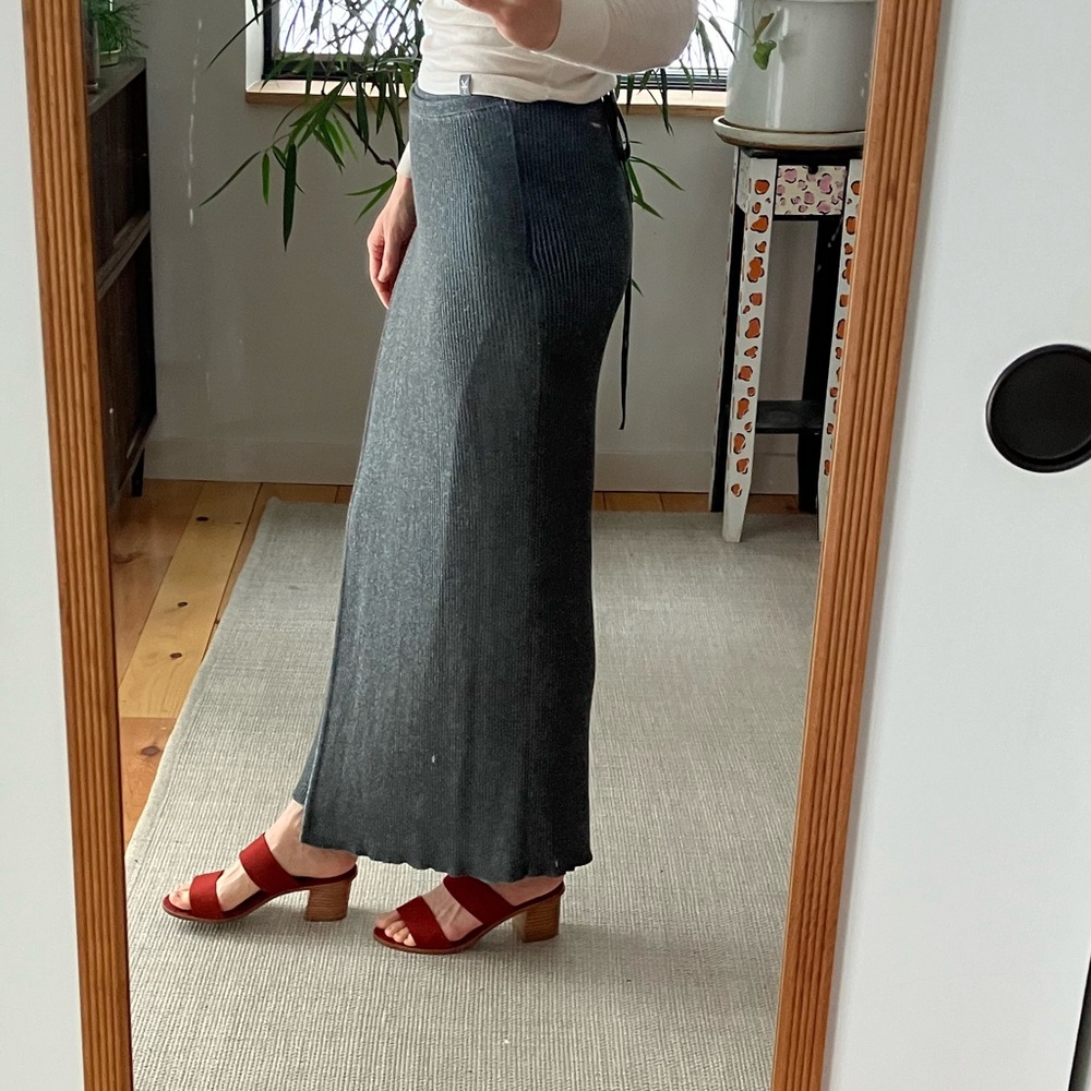 Free people cotton knit wrap skirt